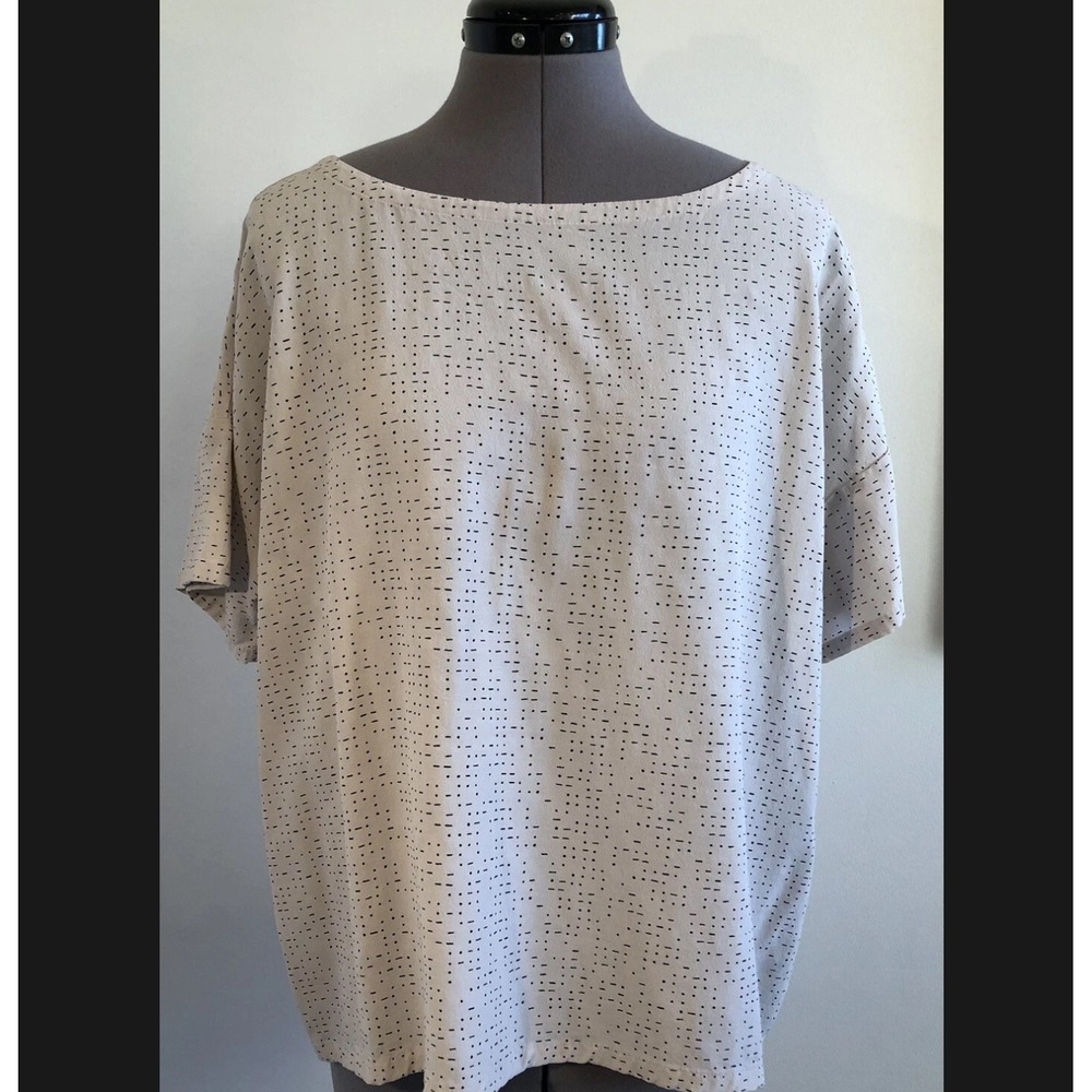 Eileen Fisher Short Sleeve Tencel‎ Lyocell Blend Box Top Size Large Office Wear